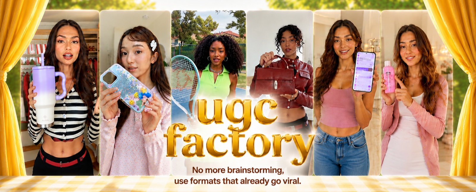 UGC Factory — no more brainstorming, use formats that already go viral.